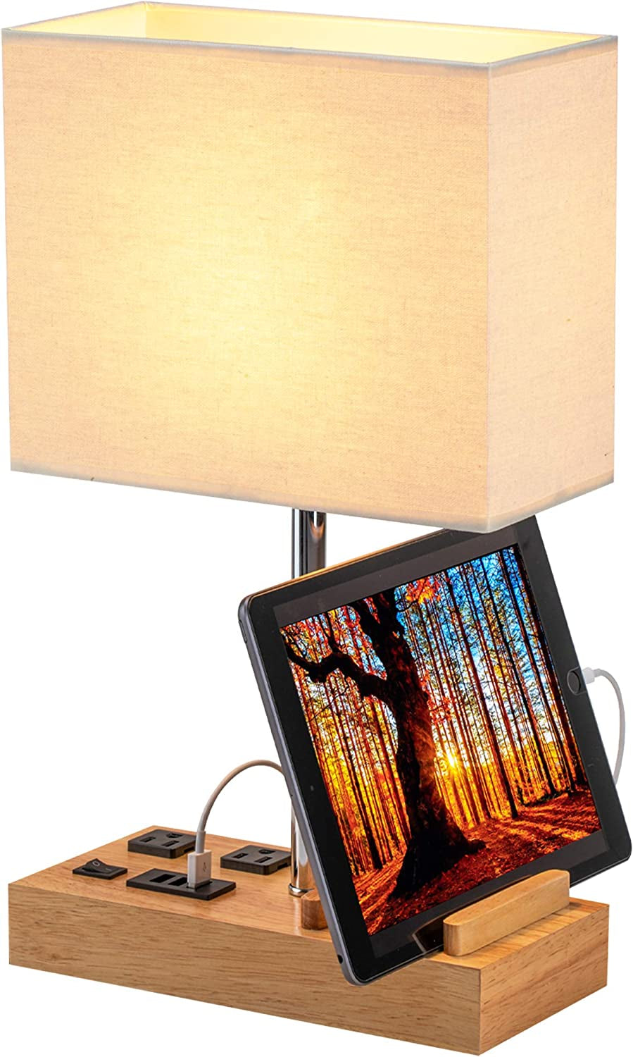 Table Lamp with 3 USB Charging Ports