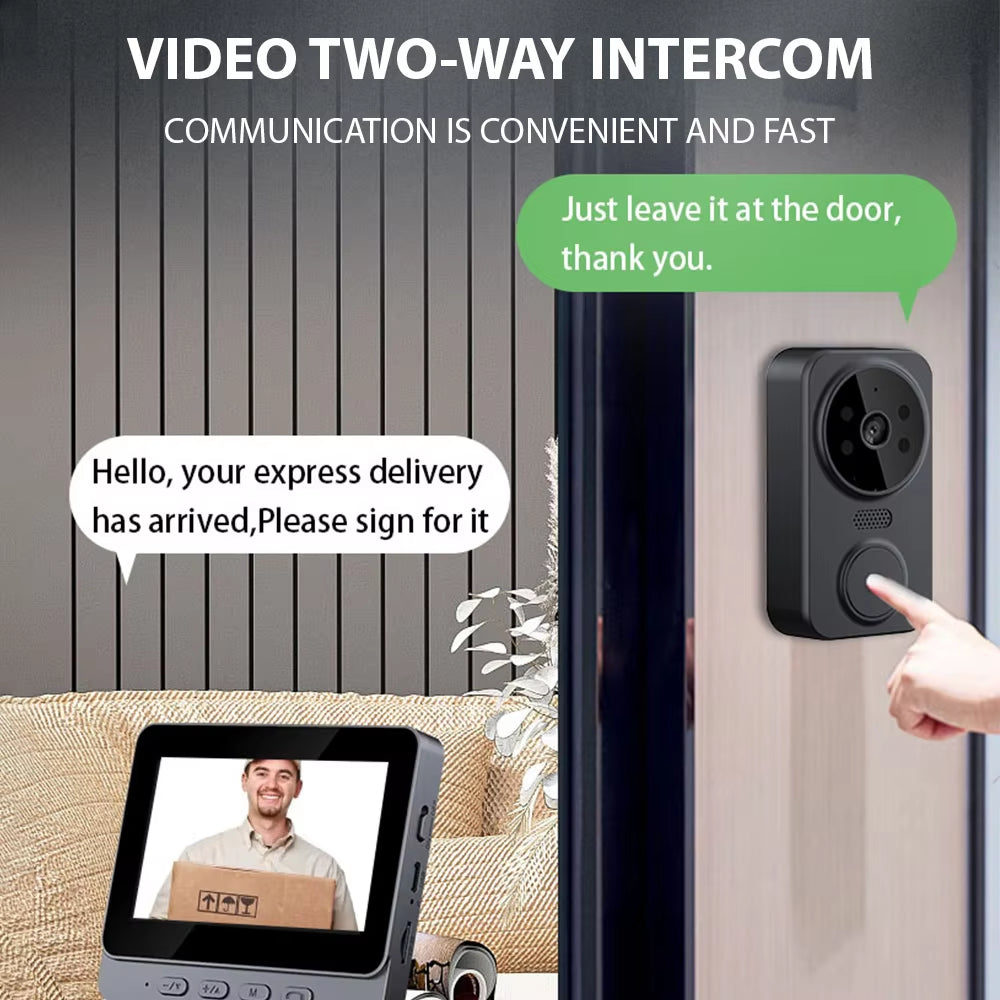  Wireless Doorbell with Screen Smart High-Definition Video Monitoring