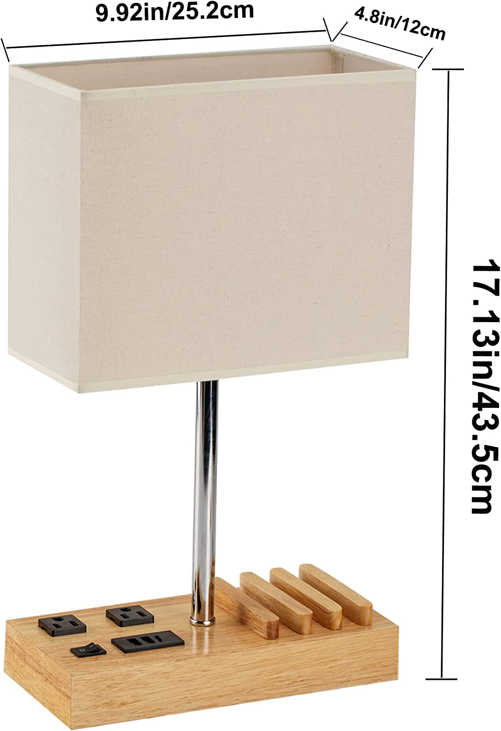 Table Lamp with 3 USB Charging Ports