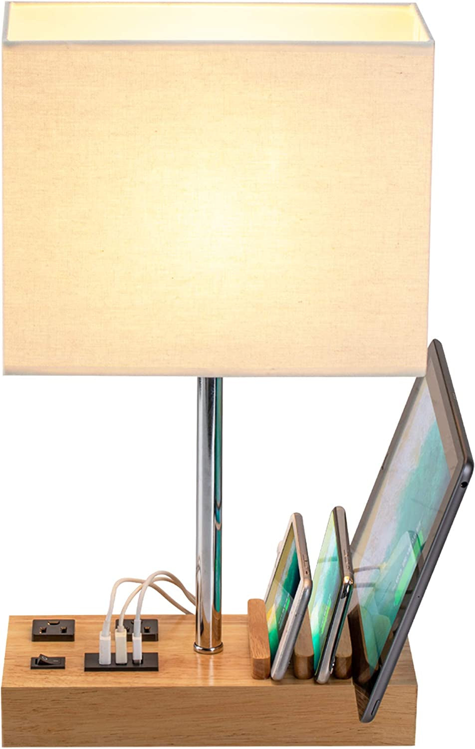 Table Lamp with 3 USB Charging Ports