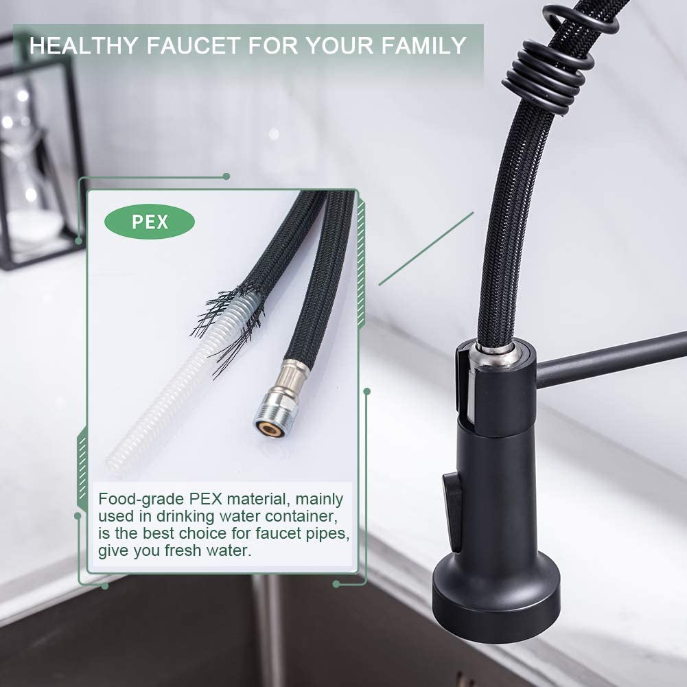 Stainless Steel Single Handle Sink Faucet, Matte Black