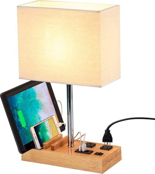 Table Lamp with 3 USB Charging Ports