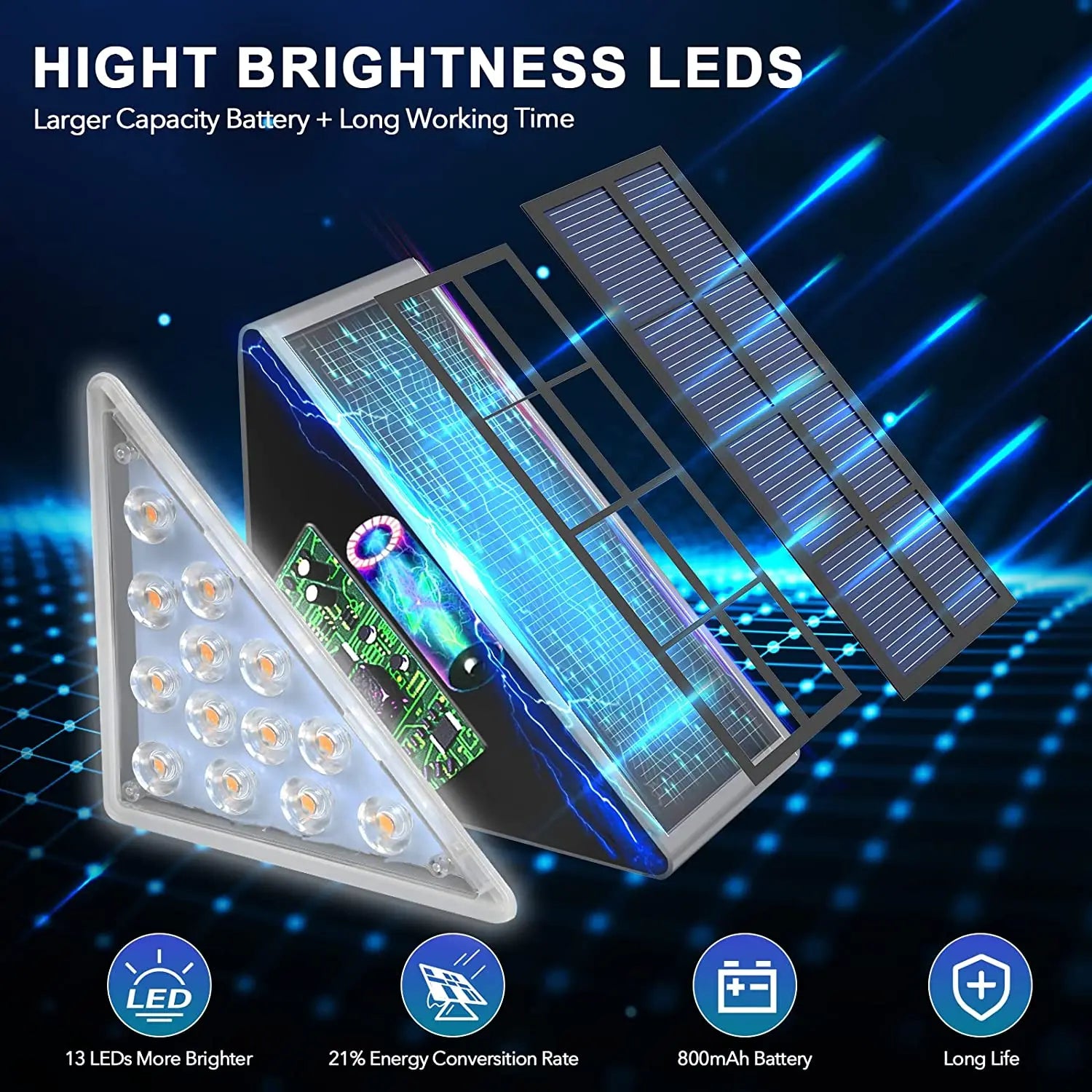 13 LED Solar Wall Light 